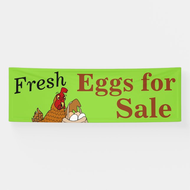 Custom Fresh Eggs for Sale Banner Customisable (Horizontal)