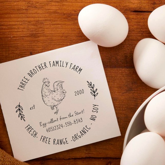 Custom Fresh Eggs Homestead | Farm Contact Rubber Stamp (Creator Uploaded)