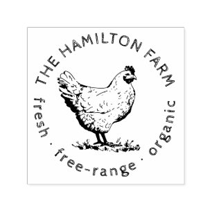 Custom Fresh Organic Free-Range Egg Farm Logo Self-inking Stamp