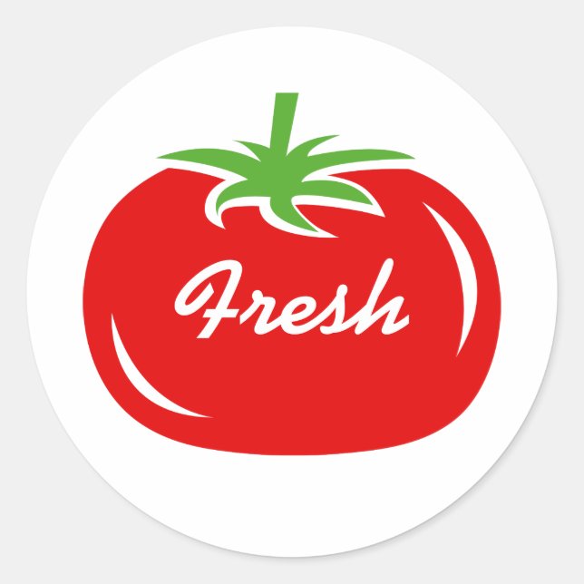 Custom fresh red tomato round stickers and sealers (Front)
