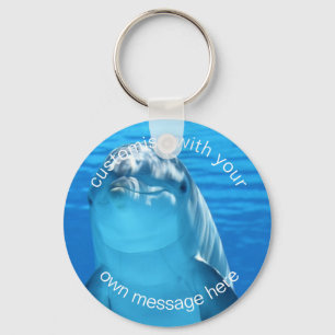 Custom Friendly Dolphin Photo Key Ring