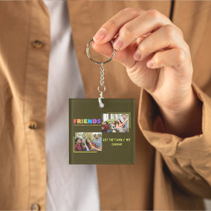 Custom Friends Photo Collage Keychain