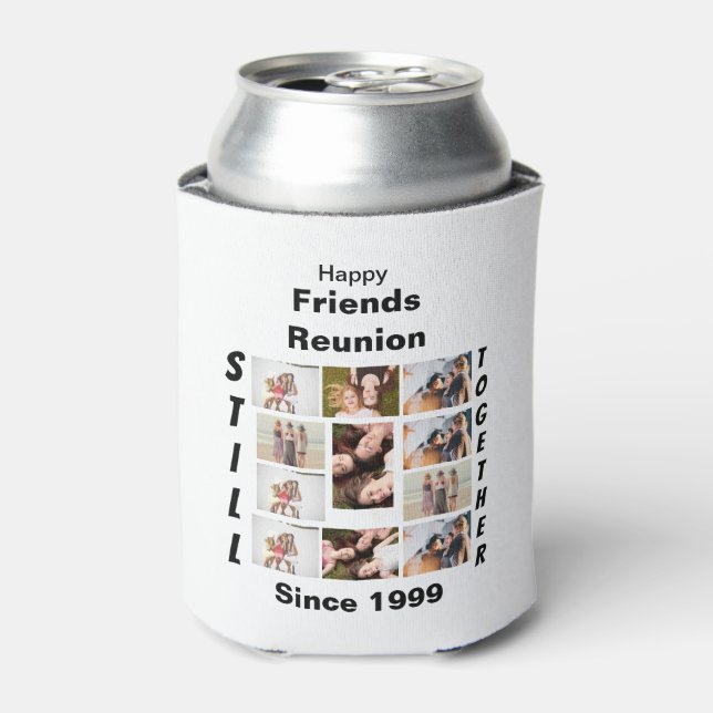 Custom Friends Reunion 11 Photo Collage  Can Cooler (Can Front)
