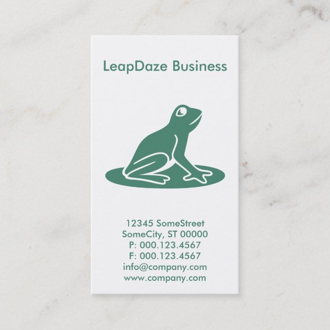 custom frog company business card (Front)