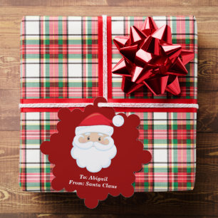 Custom From Santa Claus Cute Red Christmas Gift Tree Decoration Card