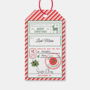 Custom From Santa North Pole Naughty or Nice Gift Tags