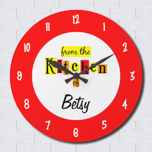 Custom From the Kitchen Of Retro Red Clock