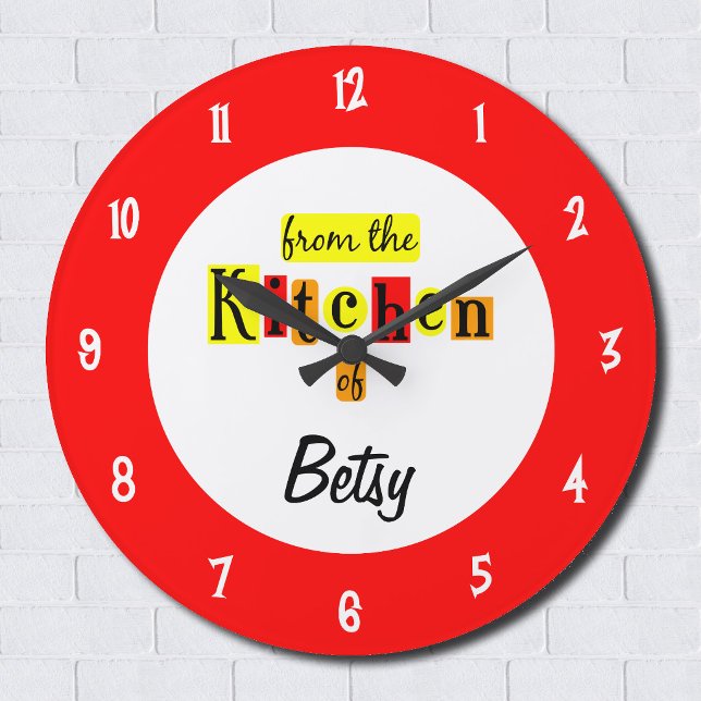Custom From the Kitchen Of Retro Red Clock (Custom From the Kitchen Of Retro Red Clock)
