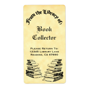 Custom From the Library of Vintage Books Labels