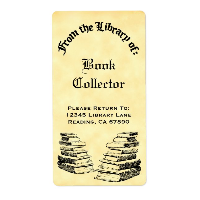 Custom From the Library of Vintage Books Labels (Front)