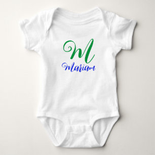Custom Front & Back (Name & initial Letter) - Cute Baby Bodysuit