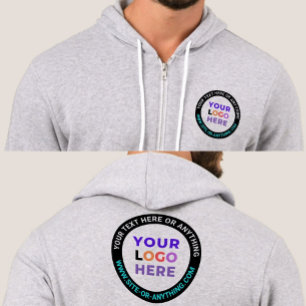 Custom Front & Back Text Simple Business Logo Hoodie