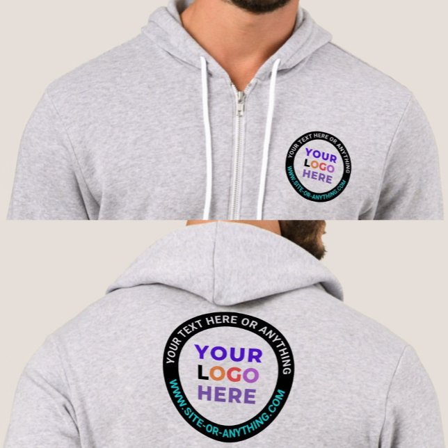 Custom Front & Back Text | Simple Business Logo Hoodie (Front and Back Print Hoodie
)