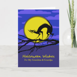 Custom Front Halloween for Grandparents, Cat Card
