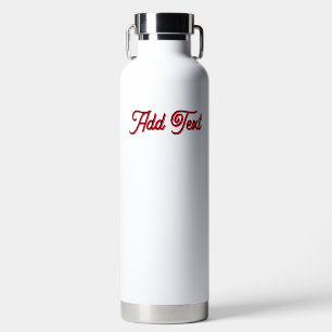 Custom Front Message Back KING Text White Styling Water Bottle