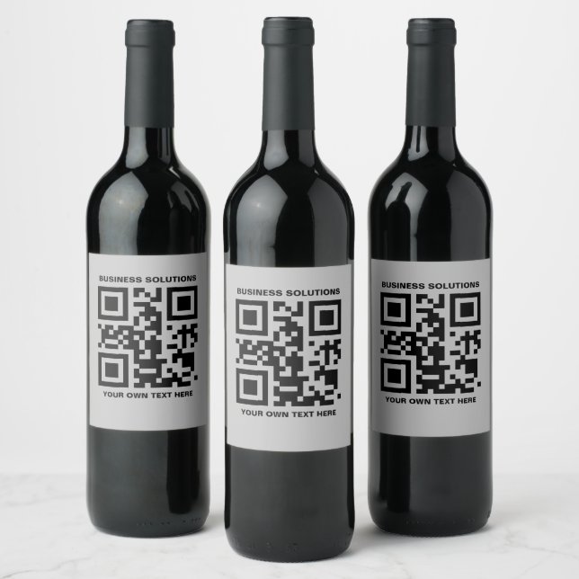 Custom front QR code Back logo T-Shirt Wine Label (Bottles)