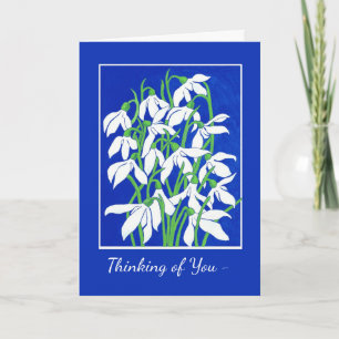 Custom Front Snowdrops Thinking of You Card
