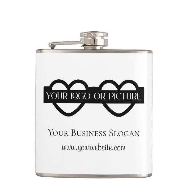 Custom Frosted Logo Beer  Flask (Front)