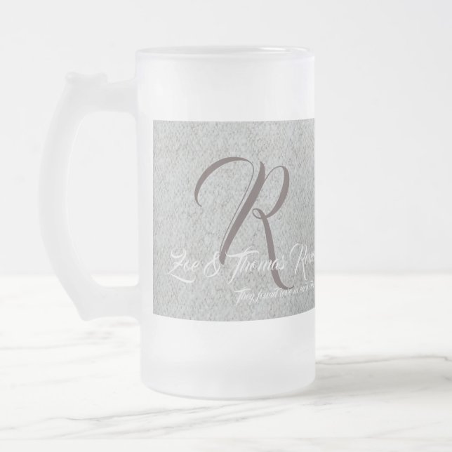 Custom Frosted Wedding Couples Barware Mug - Perso (Left)