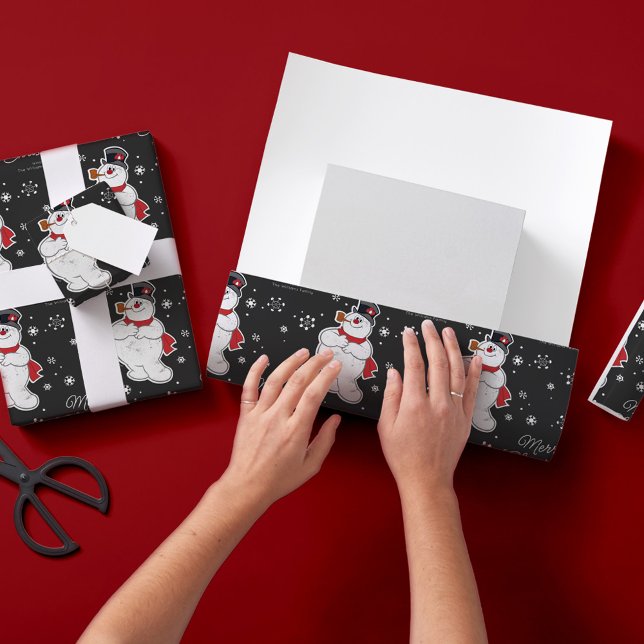 Custom Frosty the Snowman Christmas Snowflake Wrapping Paper (Creator Uploaded)