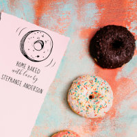 Custom Fuchsia Hand-drawn Doughnut Home Baked