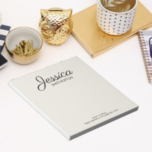 Custom Full Name Handwritten Script Contact Info Notepad