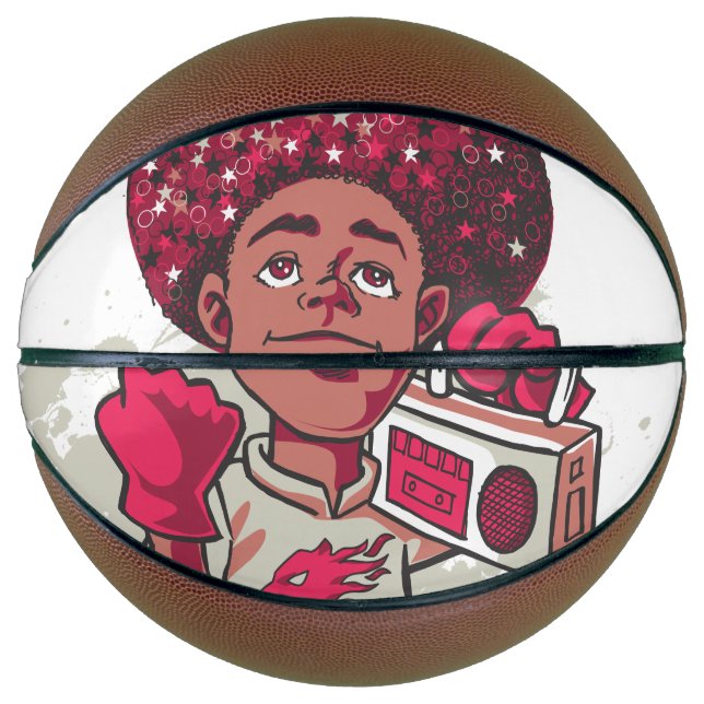 Custom Fullsize Basketball – YOUTH Power Afro  (Front)