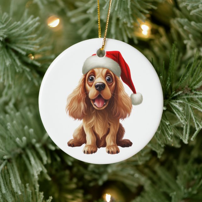 Custom Fun American Cocker Spaniel Dog Ceramic Tree Decoration (Tree)