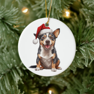 Custom Fun Australian Cattle Dog Christmas Dog Ceramic Tree Decoration