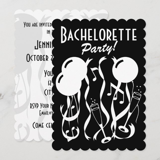 Custom fun bachelorette party invitation template (Front/Back)