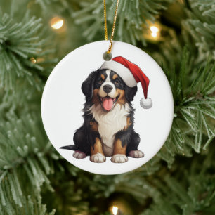 Custom Fun Bernese Mountain Dog Ceramic Tree Decoration