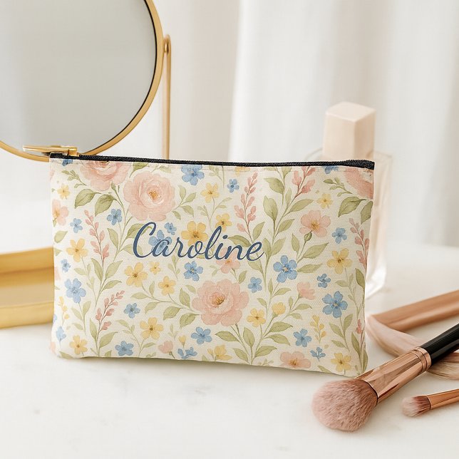 Custom Fun Classy Shabby French Floral Art Pattern Accessory Pouch (Creator Uploaded)