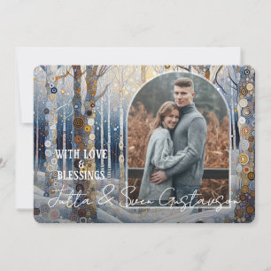 Custom Fun Colorful Abstract Winter Wonderland Art Holiday Card