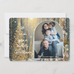 Custom Fun Colorful Abstract Winter Wonderland Art Holiday Card