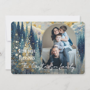 Custom Fun Colourful Abstract Winter Wonderland Ar Holiday Card