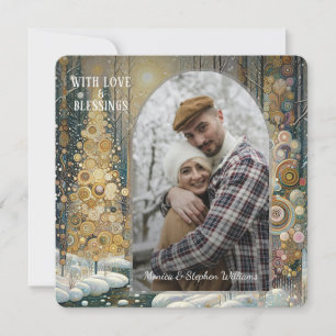 Custom Fun Colourful Abstract Winter Wonderland Ar Holiday Card