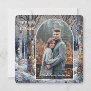 Custom Fun Colourful Abstract Winter Wonderland Ar Holiday Card