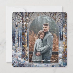 Custom Fun Colourful Abstract Winter Wonderland Ar Holiday Card