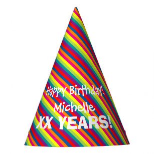 Custom fun colourful paper Birthday party hats