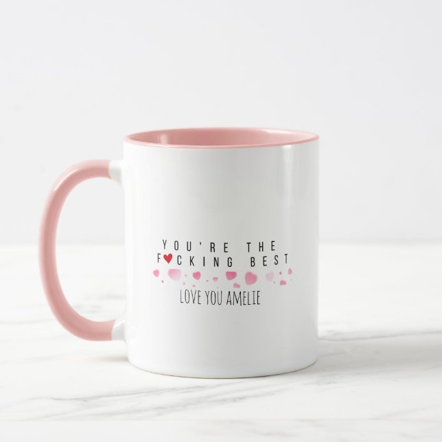Custom Fun Cute You're the BEST Rose Mug (Left)