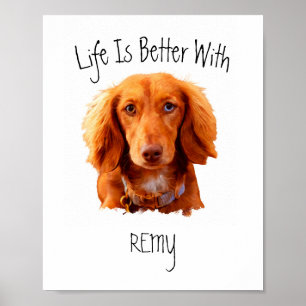Custom Fun Dachshund Wall Art Poster
