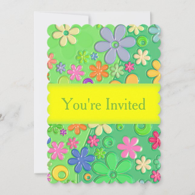 Custom Fun Floral Invitation (Front)