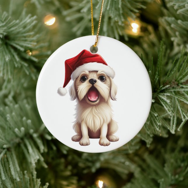 Custom Fun Maltese Dog Ceramic Tree Decoration (Tree)