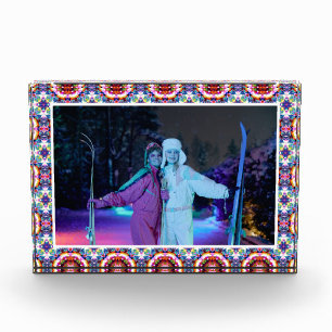 Custom Fun Merry Christmas Dopamine Decor Sisters Photo Block