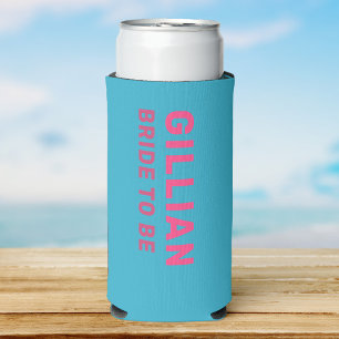 Custom Fun Modern Bachelorette Summer Beach Trip Seltzer Can Cooler
