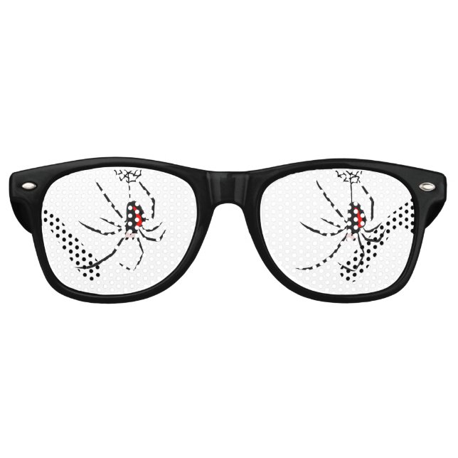 Custom Fun Party Red Back Spider Retro Sunglasses (Front)