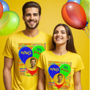 Custom fun photo and name happy birthday party T-Shirt
