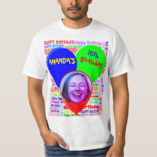 Custom fun photo and name happy birthday party T-Shirt