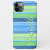 Custom Fun Summer Colourful Chic Stripes Pattern iPhone Case (Back)