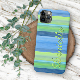 Custom Fun Summer Colourful Chic Stripes Pattern iPhone 15 Pro Max Case